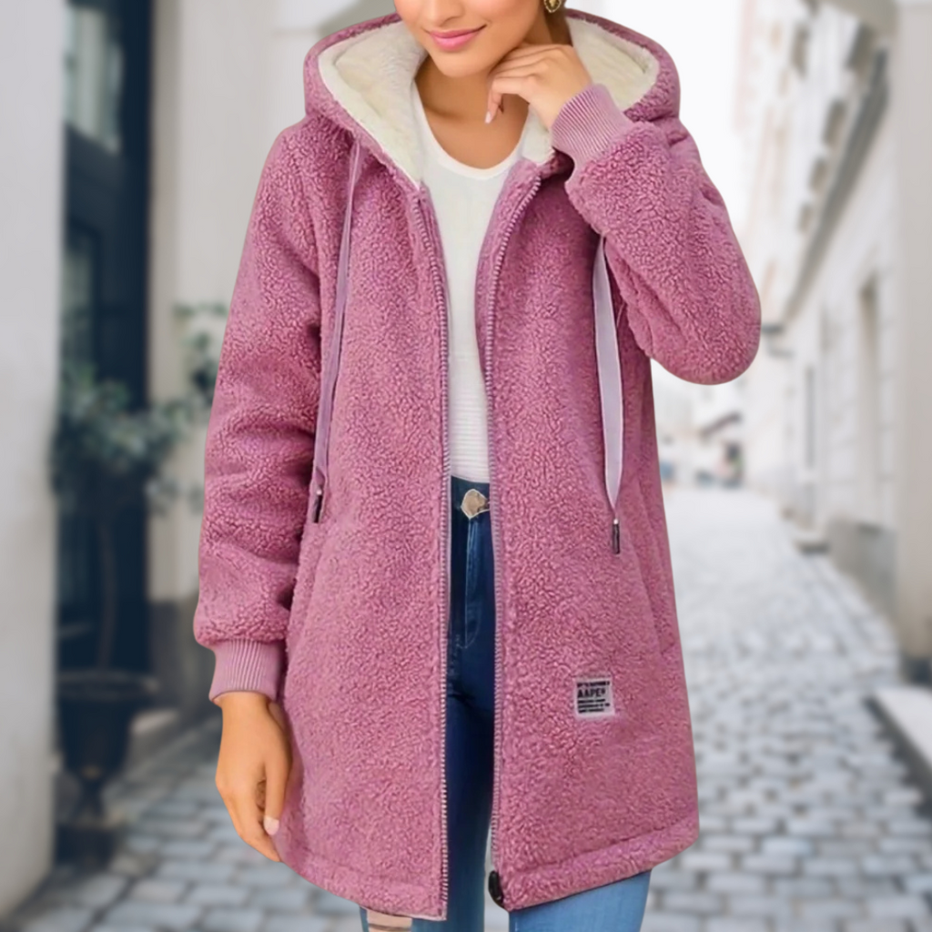SUENTA Damen Winter-Jacke Weiche Fleece-Futter Stil Ideal Kalte Tage Rosa