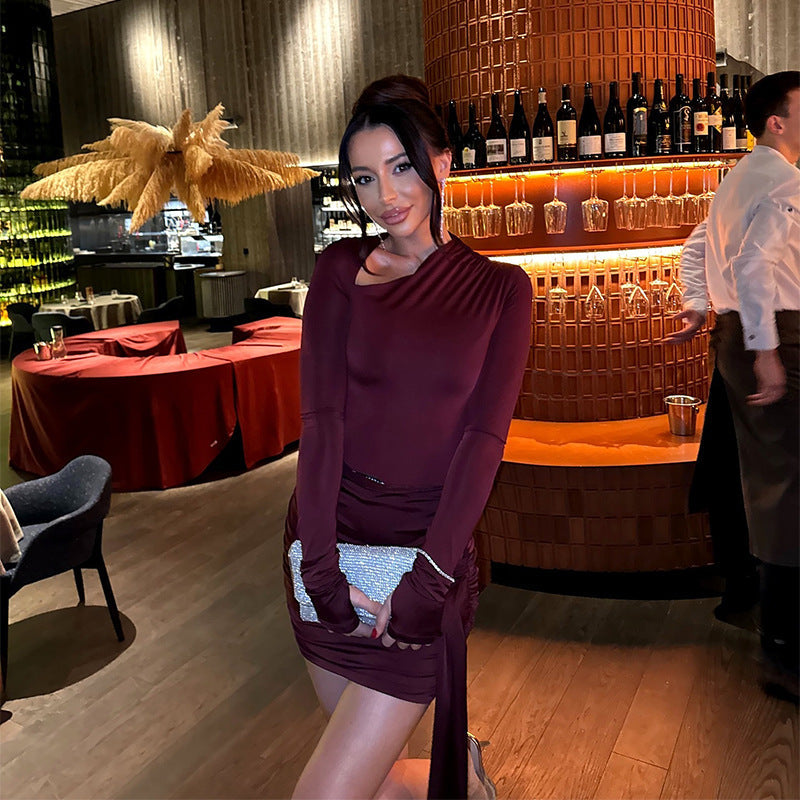 SUENTA Sophé | Damen Elegantes Wickelkleid – Langer Arm & Figurschmeichelnder Schnitt