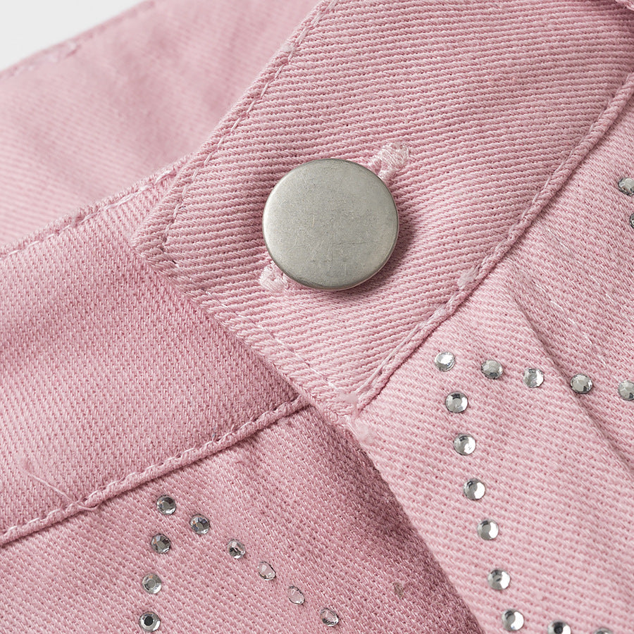 SUENTA Damen weite High-Waist-Hose mit Rautenmuster Bequeme Passform