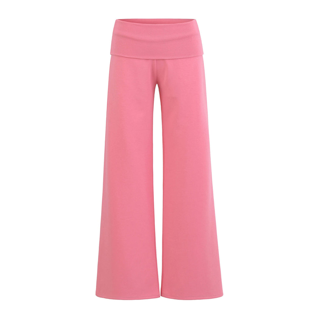 SUENTA Damen Weite Jersey-Loungehose Elastische Bund Komfort Pink