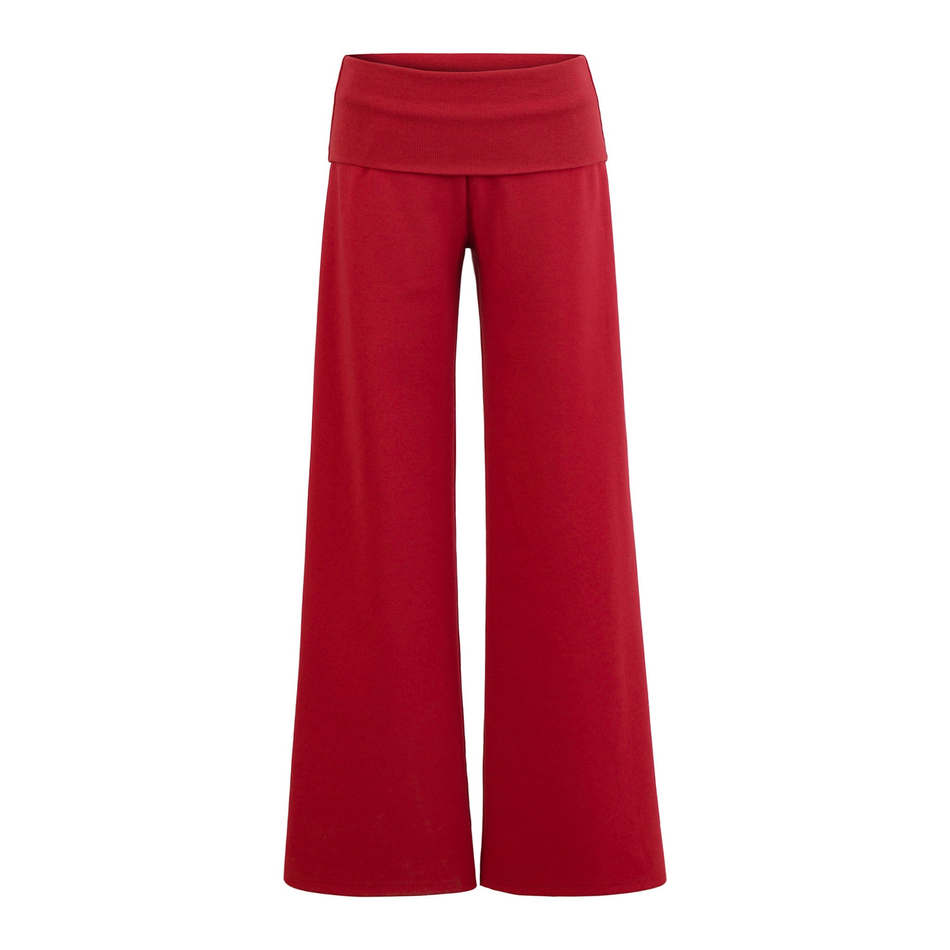 SUENTA Damen Weite Jersey-Loungehose Elastische Bund Komfort Weinrot