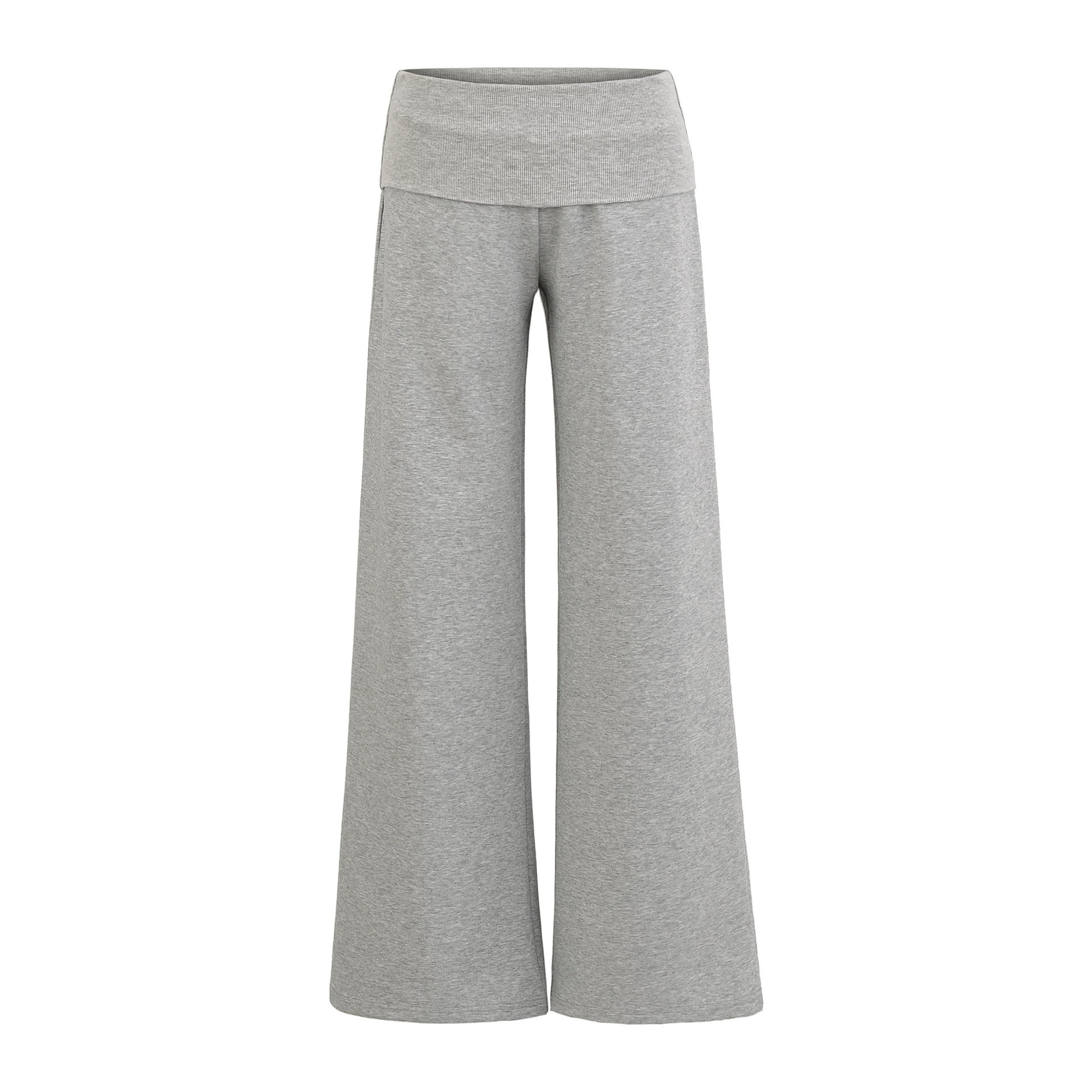 SUENTA Damen Weite Jersey-Loungehose Elastische Bund Komfort Grau