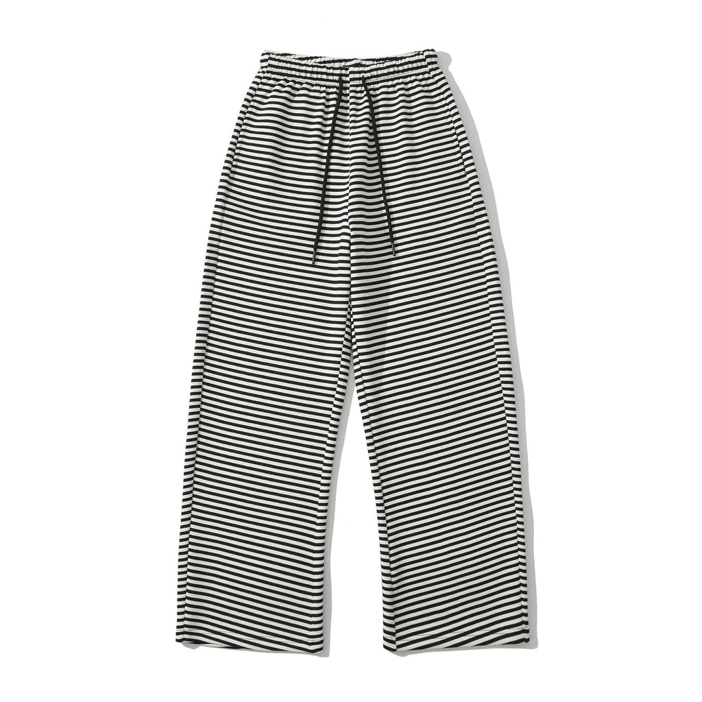 SUENTA Damen weite gestreifte Relax-Hose Streifenmuster Lockeren Schnitt