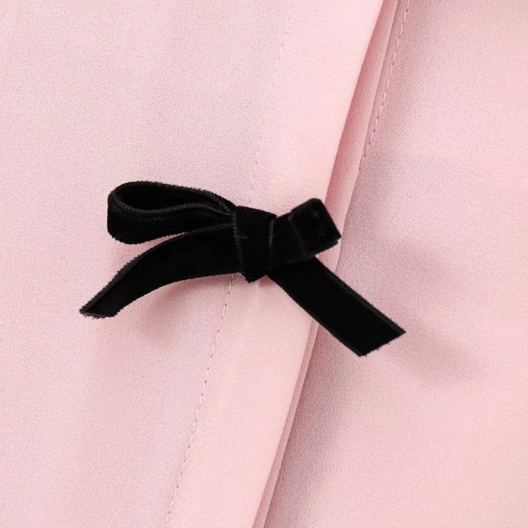 SUENTA Damenbluse Mit Polka-Dots Und Schleife Langärmeliges Chiffonhemd
