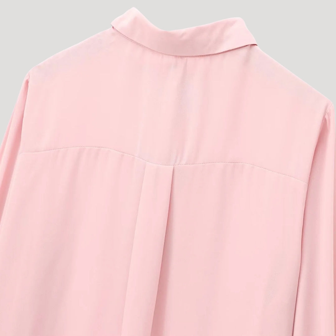 SUENTA Damenbluse Mit Polka-Dots Und Schleife Langärmeliges Chiffonhemd