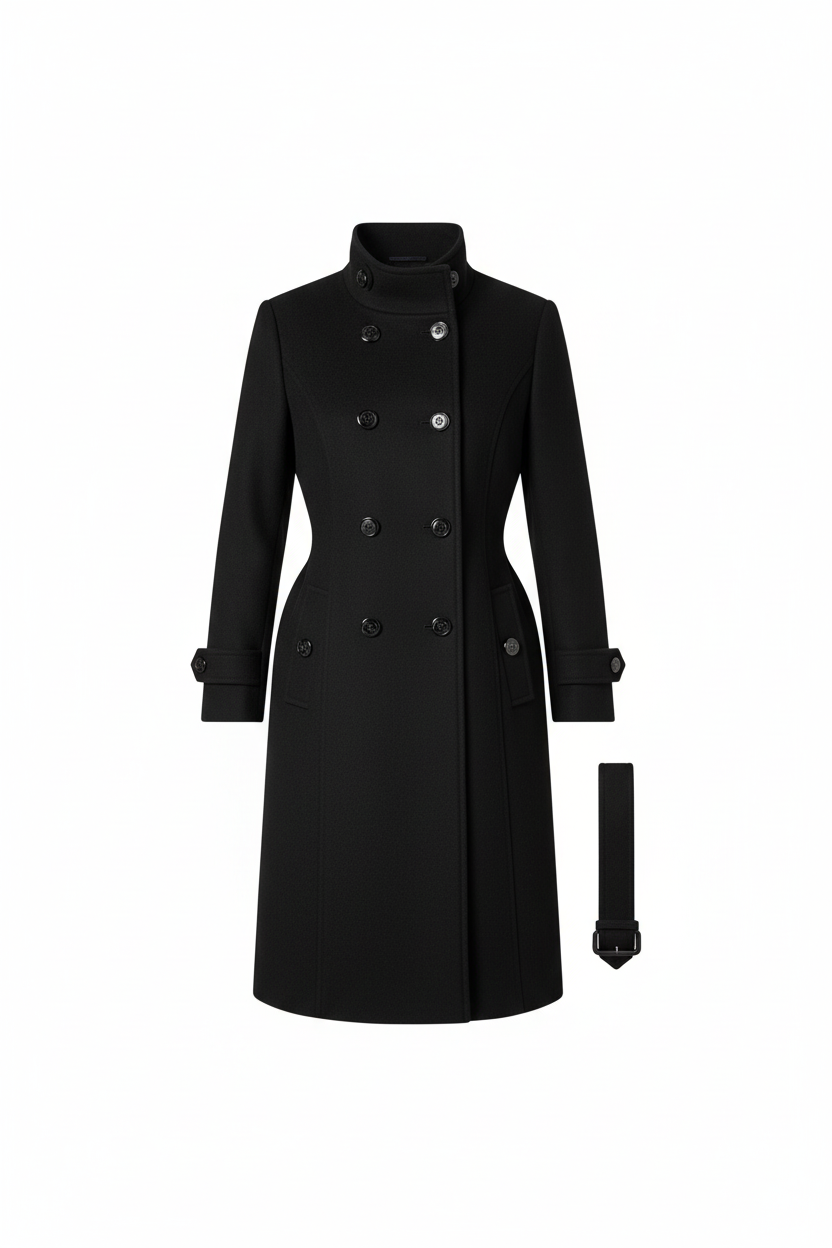 SUENTA Damenmantel Mittlerer Länge Mit Klassischem Kragen Für Eleganten Winterlook