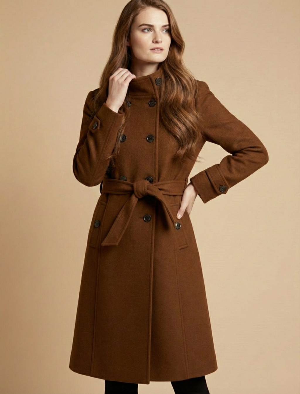 SUENTA Damenmantel Mittlerer Länge Mit Klassischem Kragen Für Eleganten Winterlook