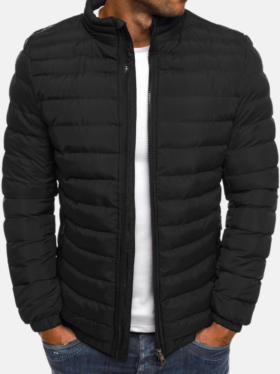 SUENTA Vonker | Daunenjacke Herren Jacke mit Reißverschluss – Luxus Steppjacke Winddicht & Ultraleichte Winterjacke Schwarz