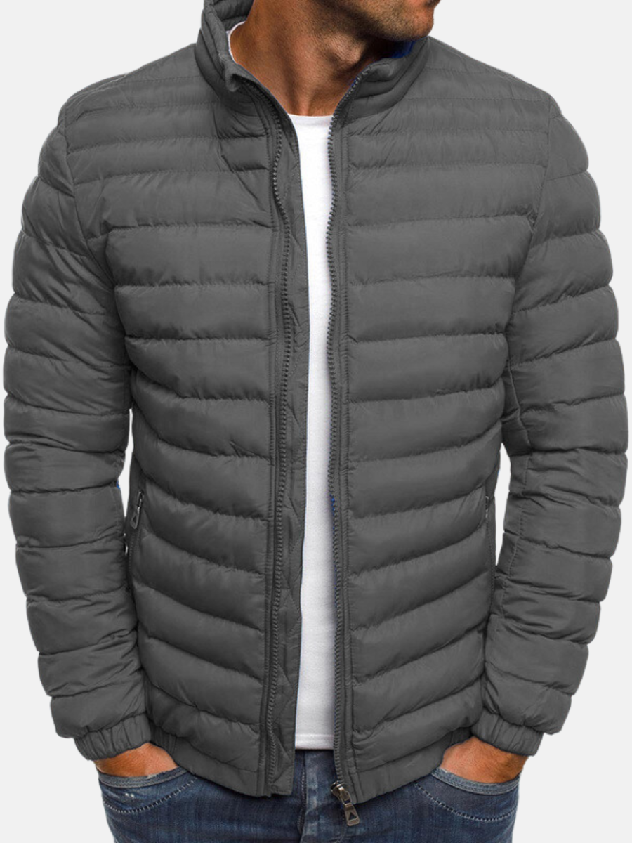SUENTA Vonker | Daunenjacke Herren Jacke mit Reißverschluss – Luxus Steppjacke Winddicht & Ultraleichte Winterjacke Grau