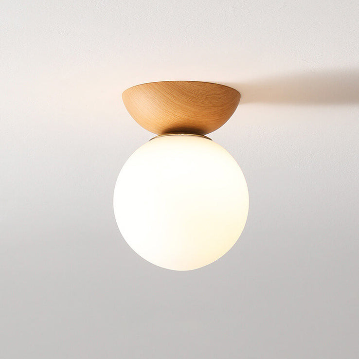 SUENTA Deckenlampe im japanischen Stil Japanese Pendant Lamp Halb bündig montierte Leuchte Holz