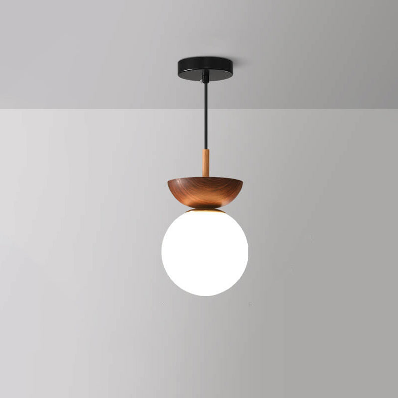 SUENTA Deckenlampe im japanischen Stil Japanese Pendant Lamp Pendelleuchte Walnuss