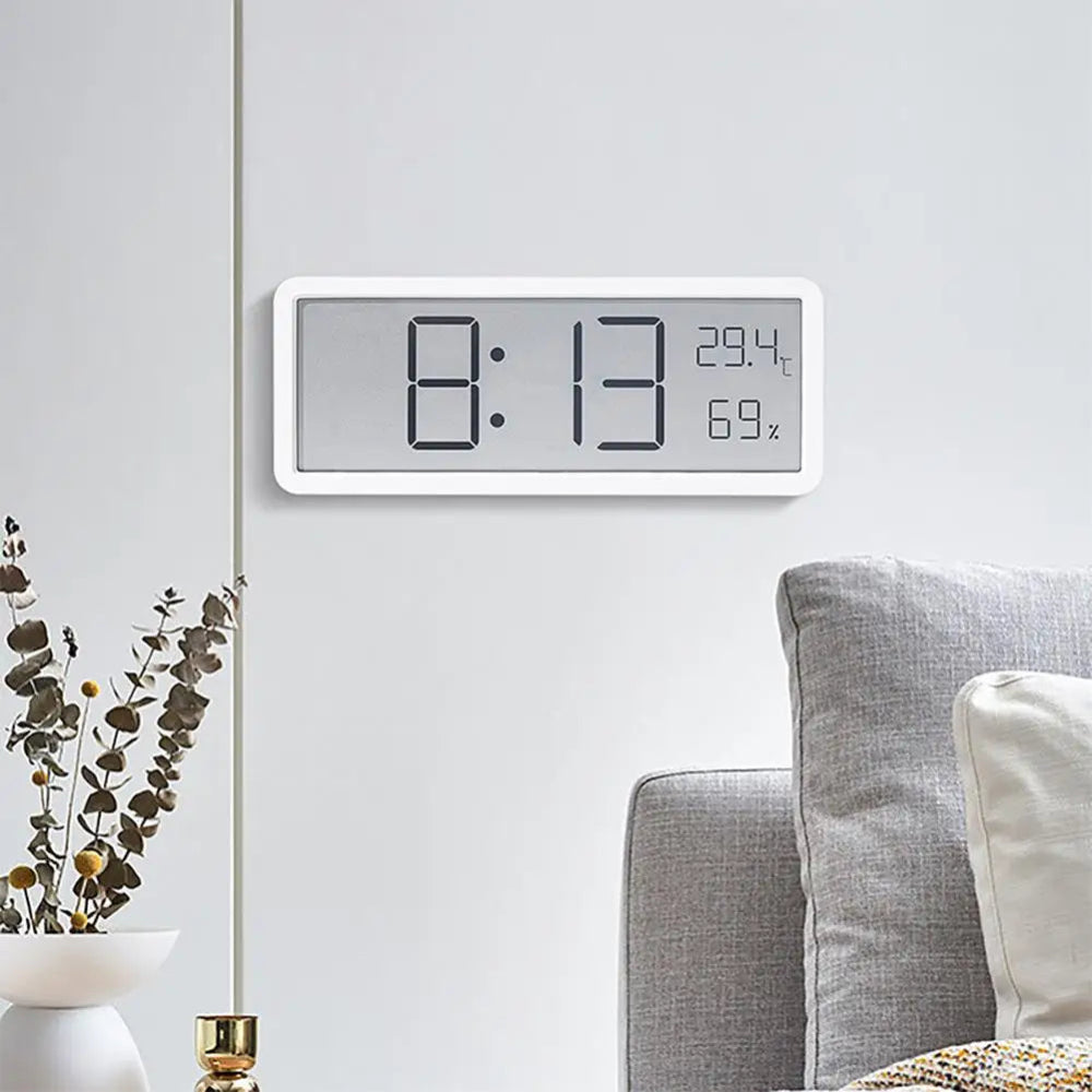 SUENTA Digitale LED Wanduhr Mit Temperatur Und Luftfeuchtigkeit