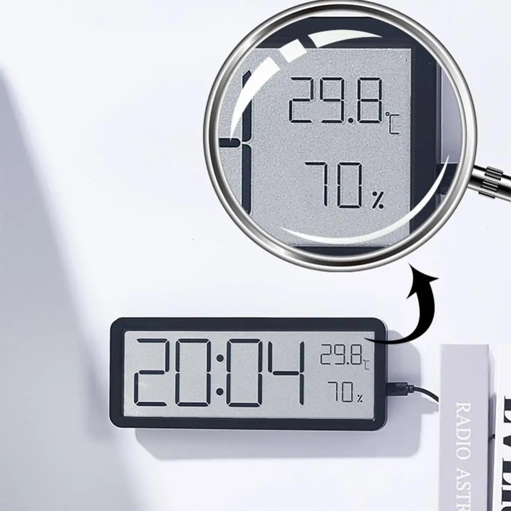 SUENTA Digitale LED Wanduhr Mit Temperatur Und Luftfeuchtigkeit