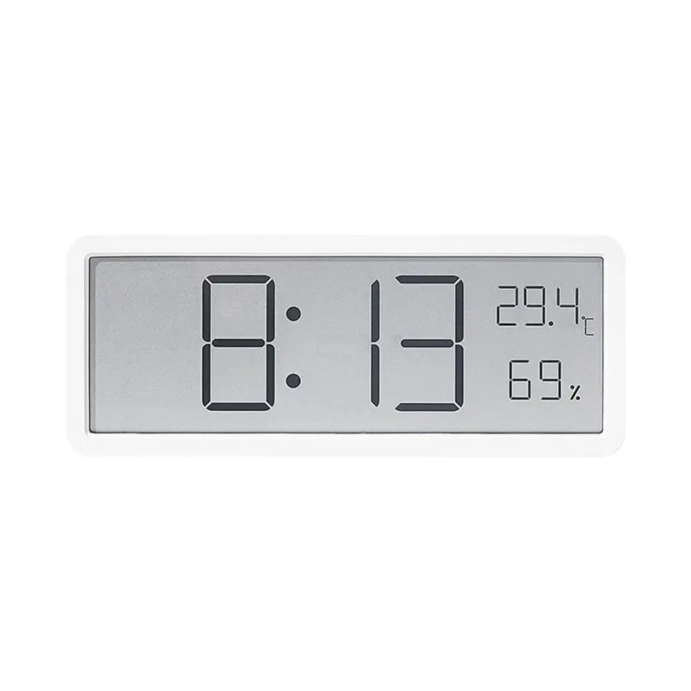 SUENTA Digitale LED Wanduhr Mit Temperatur Und Luftfeuchtigkeit Weiß