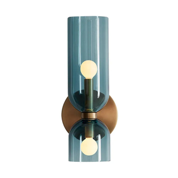 SUENTA Doppelkopf-Glas-Wandleuchte, LED-Wandleuchte