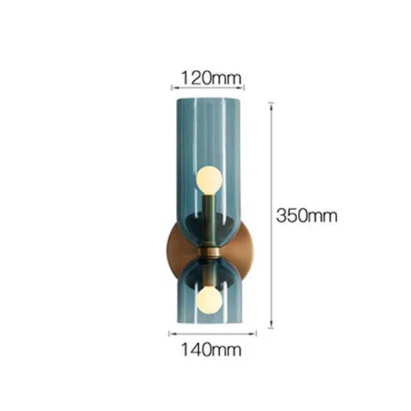 SUENTA Doppelkopf-Glas-Wandleuchte, LED-Wandleuchte