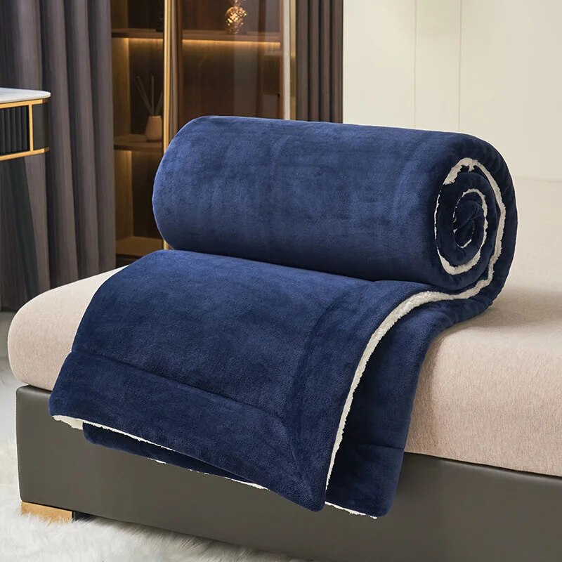 SUENTA Doppelseitige Wolldecke Für Sofa Und Bett Kuschelig Warm