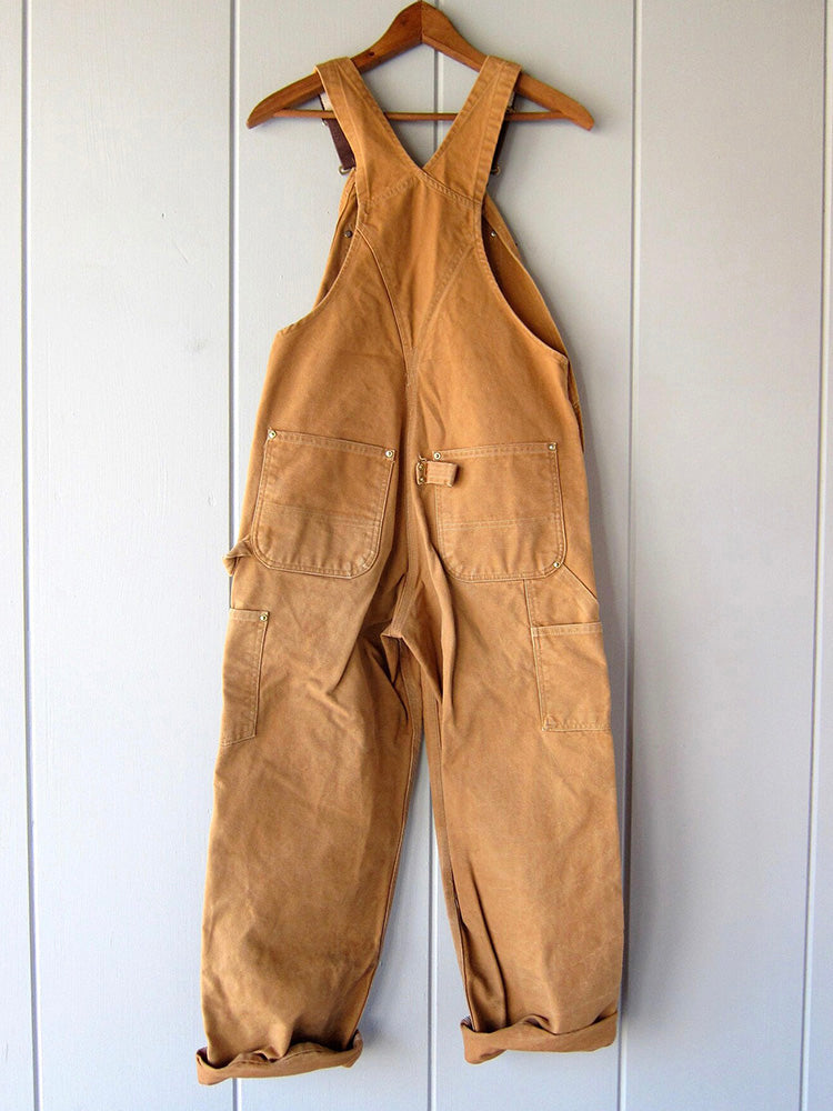 SUENTA Damen Canvas Latzhose – Robuster Overall mit Verstellbaren Trägern und Brusttasche