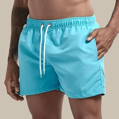 SUENTA Obsidian | Herren Badeshorts schnelltrocknend mit elastischem Bund himmelblau