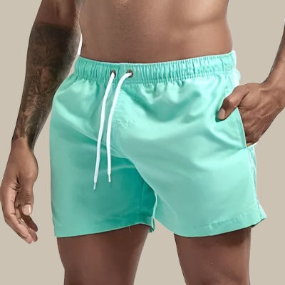SUENTA Obsidian | Herren Badeshorts schnelltrocknend mit elastischem Bund türkis