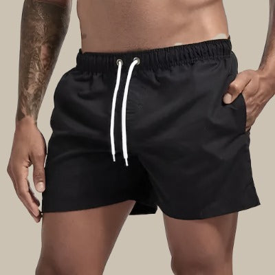 SUENTA Obsidian | Herren Badeshorts schnelltrocknend mit elastischem Bund schwarz