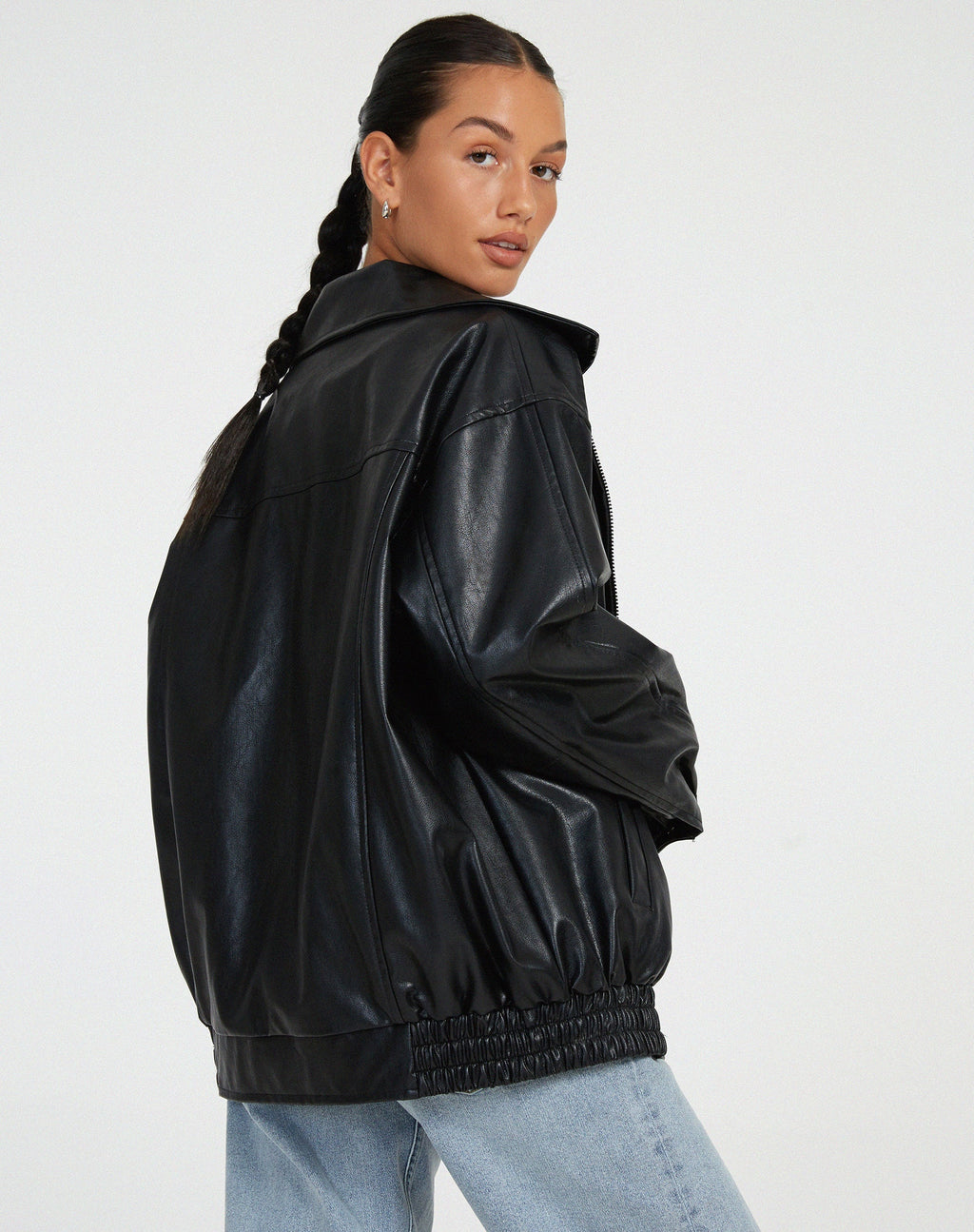 SUENTA Damen Oversized Lederjacke Elegante Für Jede Gelegenheit