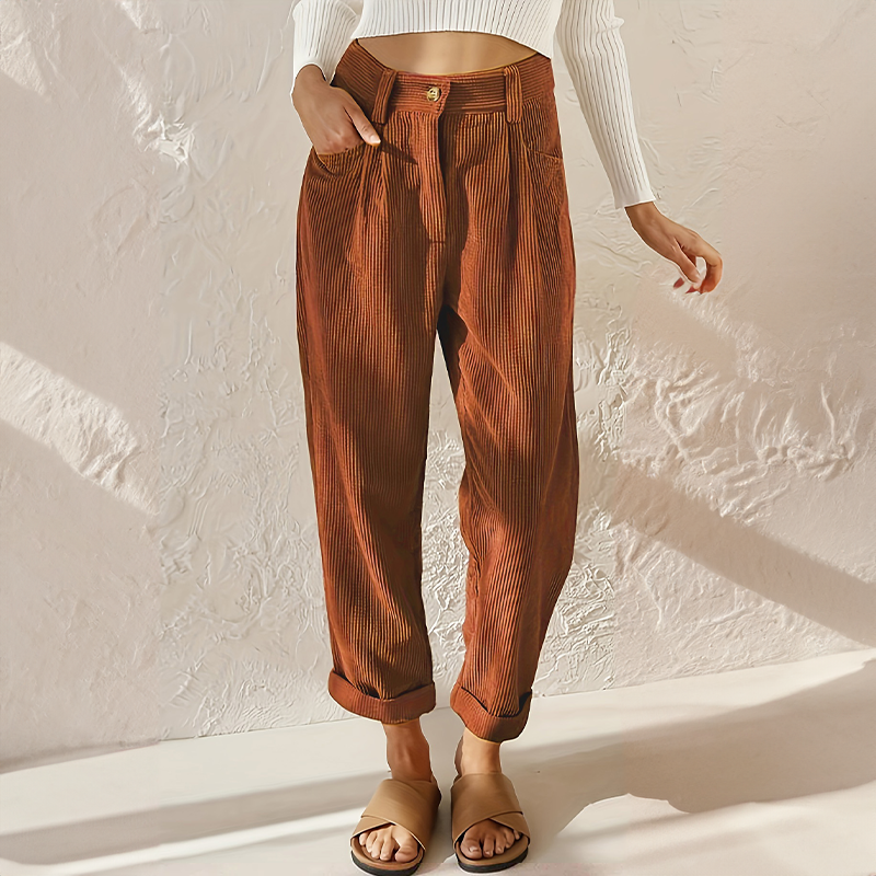 Dôre | Damen Sommer Hose Mit Hoher Taille Und Weitem Bein