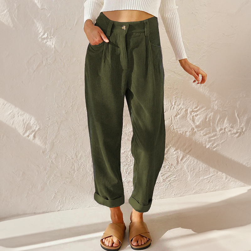 Dôre | Damen Sommer Hose Mit Hoher Taille Und Weitem Bein