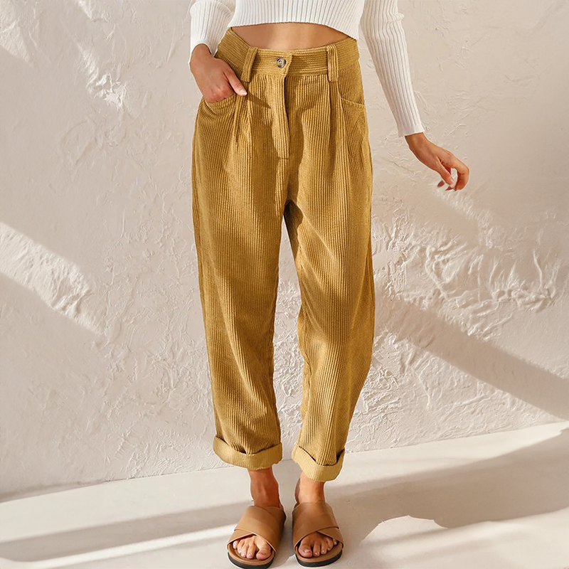 Dôre | Damen Sommer Hose Mit Hoher Taille Und Weitem Bein