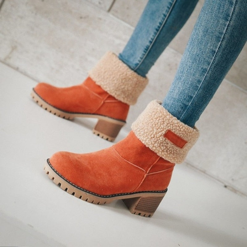 SUENTA Damenstiefel Warme Gefütterte Für Den Winter Bequem - Winterstiefel