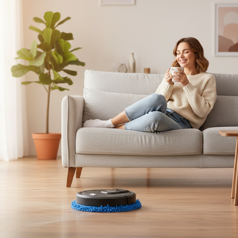 SUENTA Automatischer Wischroboter Mühelose Sauberkeit Auf Knopfdruck Böden