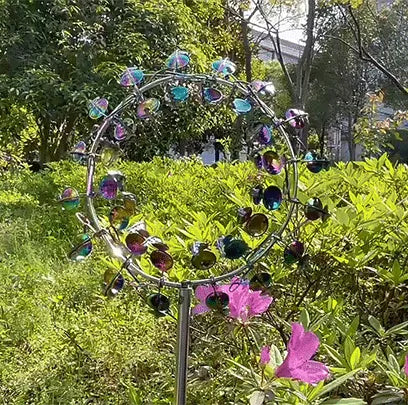 SUENTA Edelstahl Windrad Garten Windspiel Reflektierende Farbe