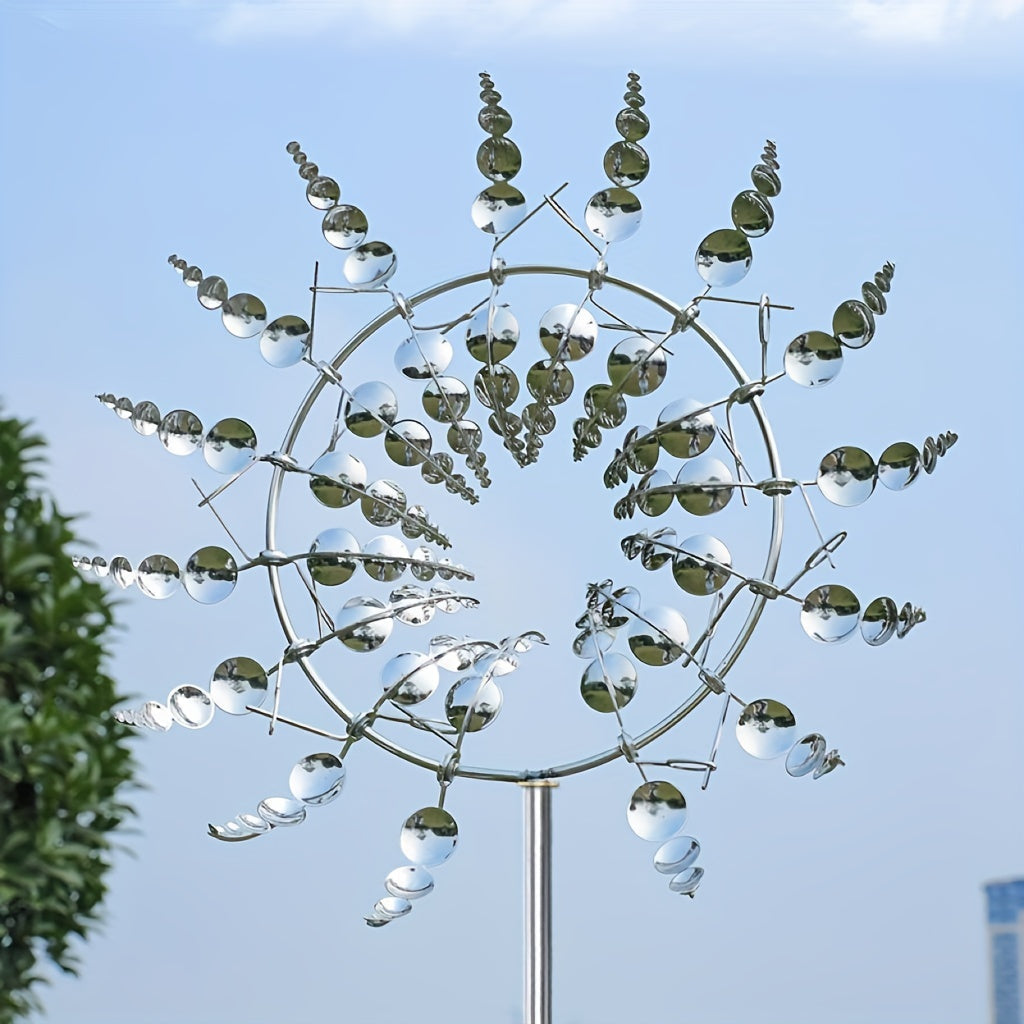 SUENTA Edelstahl Windrad Garten Windspiel Reflektierende Farbe