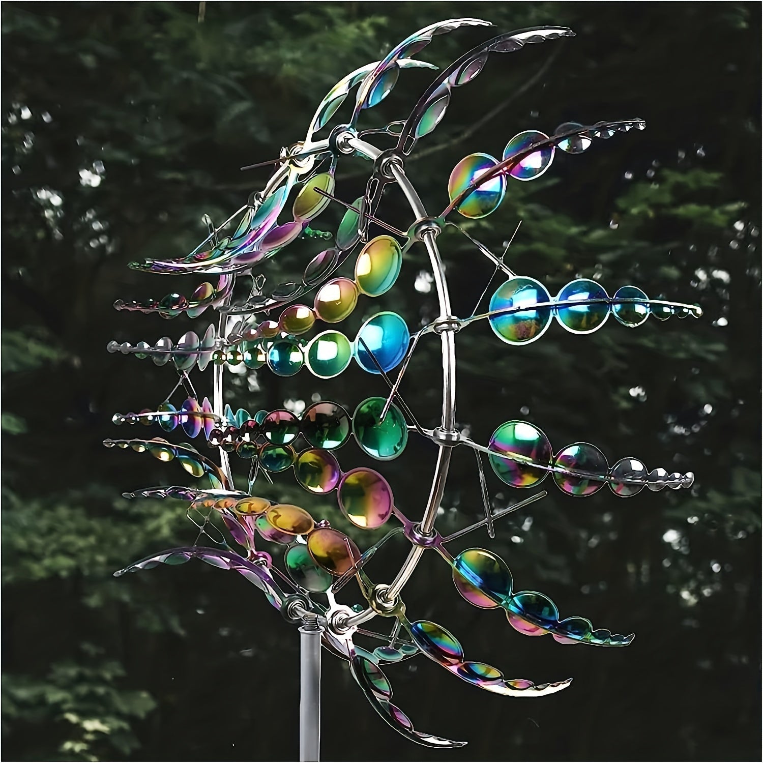 SUENTA Edelstahl Windrad Garten Windspiel Reflektierende Farbe