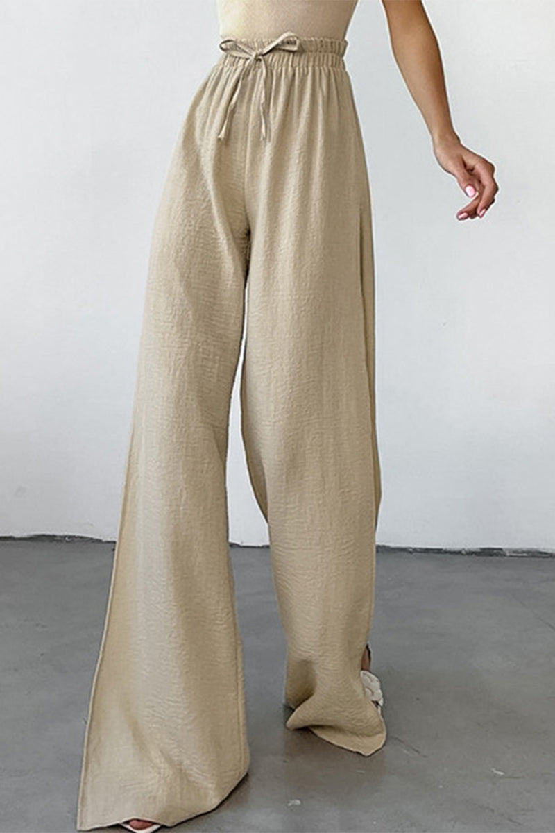 SUENTA Vespera Damenhose – Weite Beine mit hoher Taille Khaki