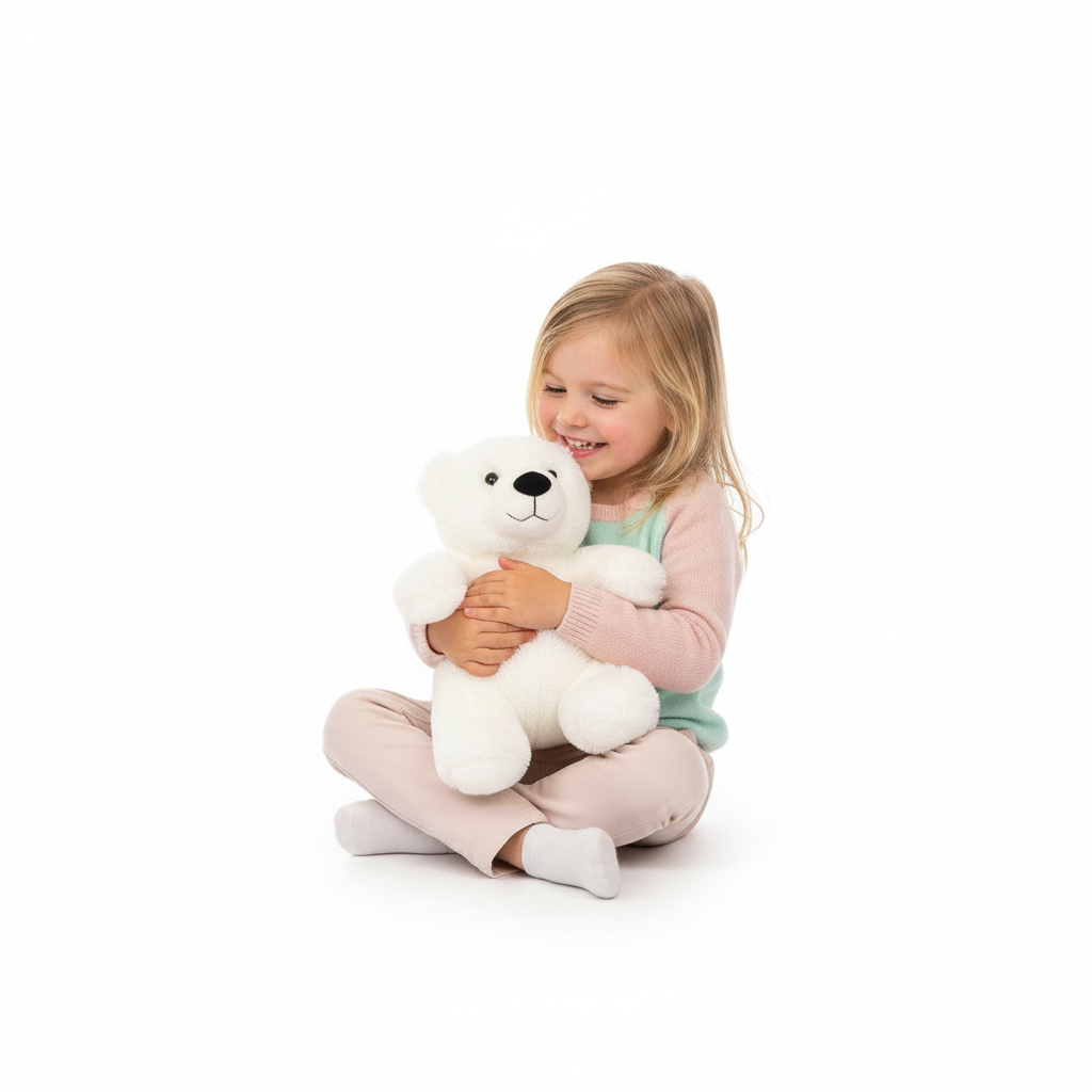 SUENTA Eisbär Plüschtier Weicher Kuscheltier Für Kinder Jeden Alters Geeignet