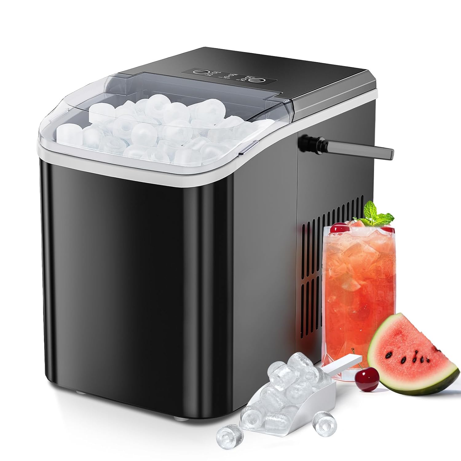 SUENTA Eismaschine Arbeitsplatte Tragbares Kompaktes Design Schwarz
