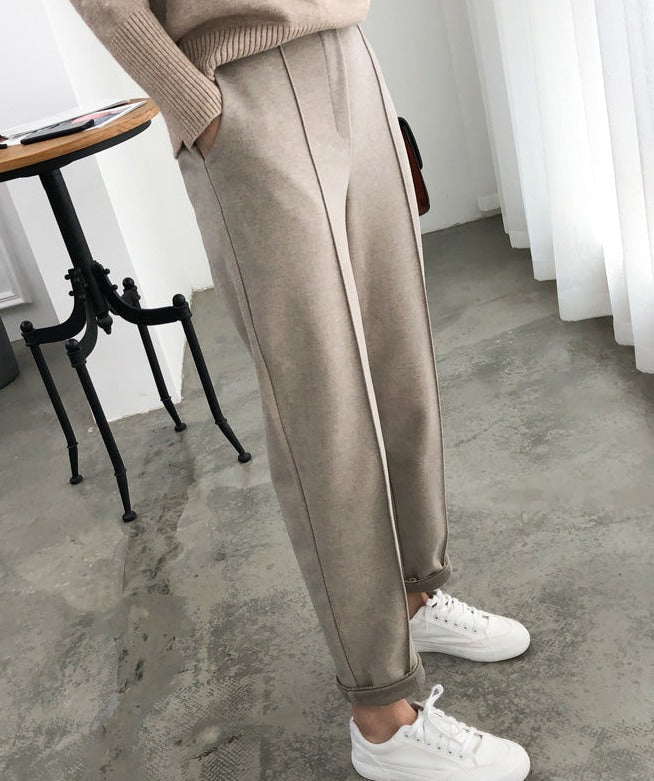 SUENTA Winterhose Elegante Viola Modern Gemütlich Schick Herbst