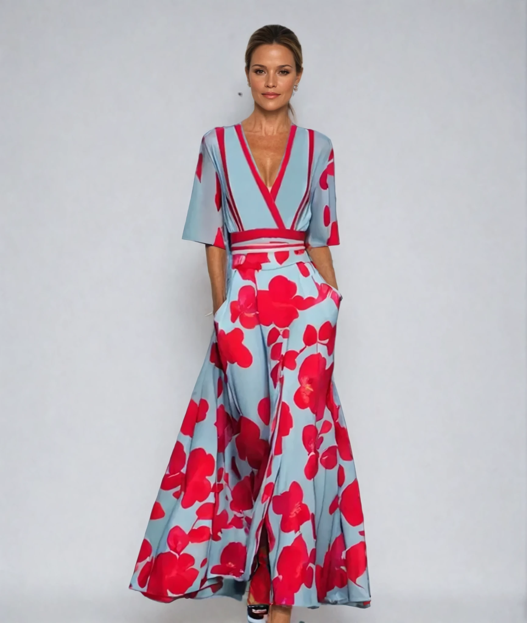 SUENTA Vøre | Elegantes Damen-Maxikleid mit Blumenmuster