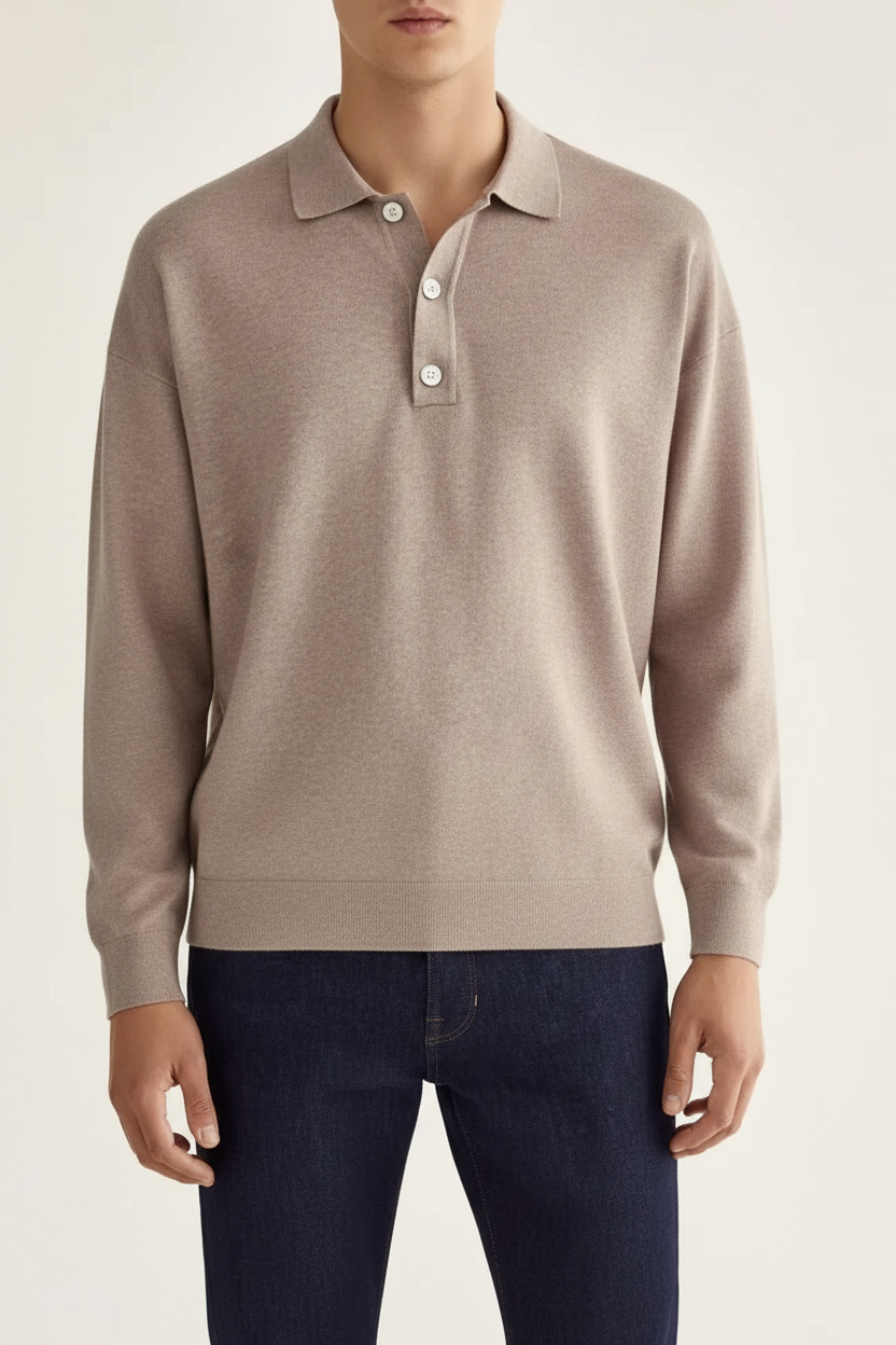 SUENTA Hommes | Herren Langarm-Poloshirt – Weiches Material & Klassische Eleganz