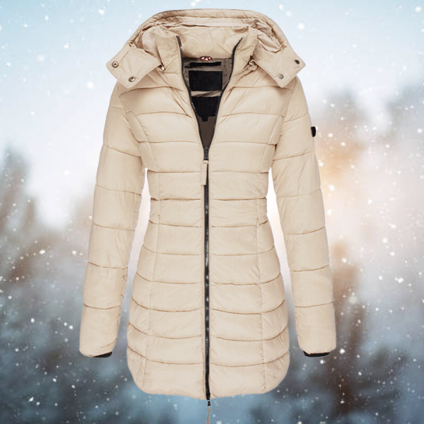 Bersh | Damen Lange Steppjacke mit Kapuze für den Winter