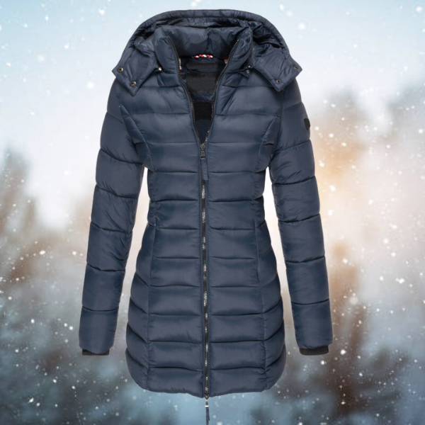Bersh | Damen Lange Steppjacke mit Kapuze für den Winter