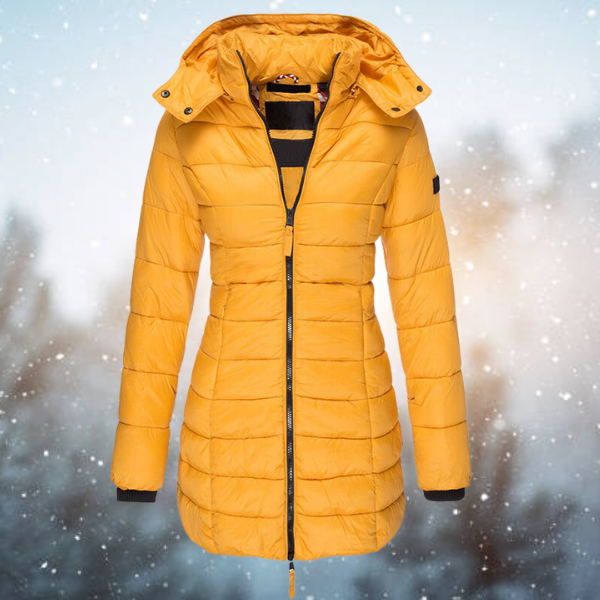 Bersh | Damen Lange Steppjacke mit Kapuze für den Winter