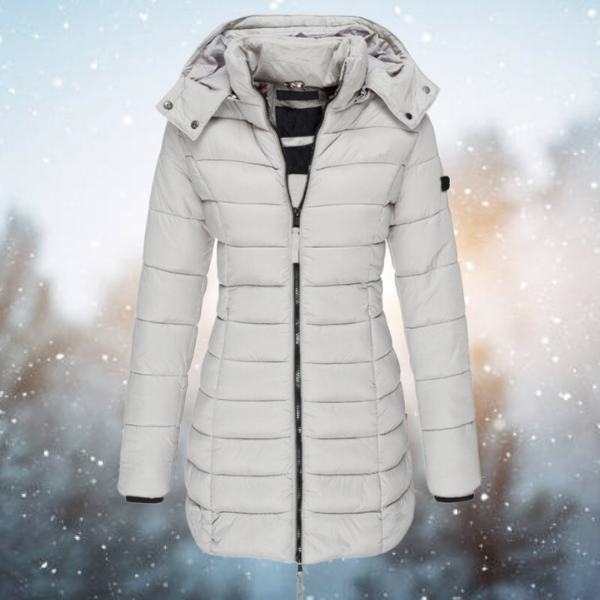 Bersh | Damen Lange Steppjacke mit Kapuze für den Winter