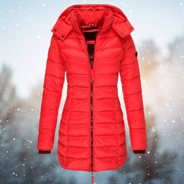 Bersh | Damen Lange Steppjacke mit Kapuze für den Winter