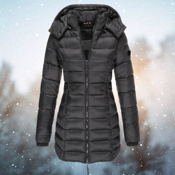 Bersh | Damen Lange Steppjacke mit Kapuze für den Winter