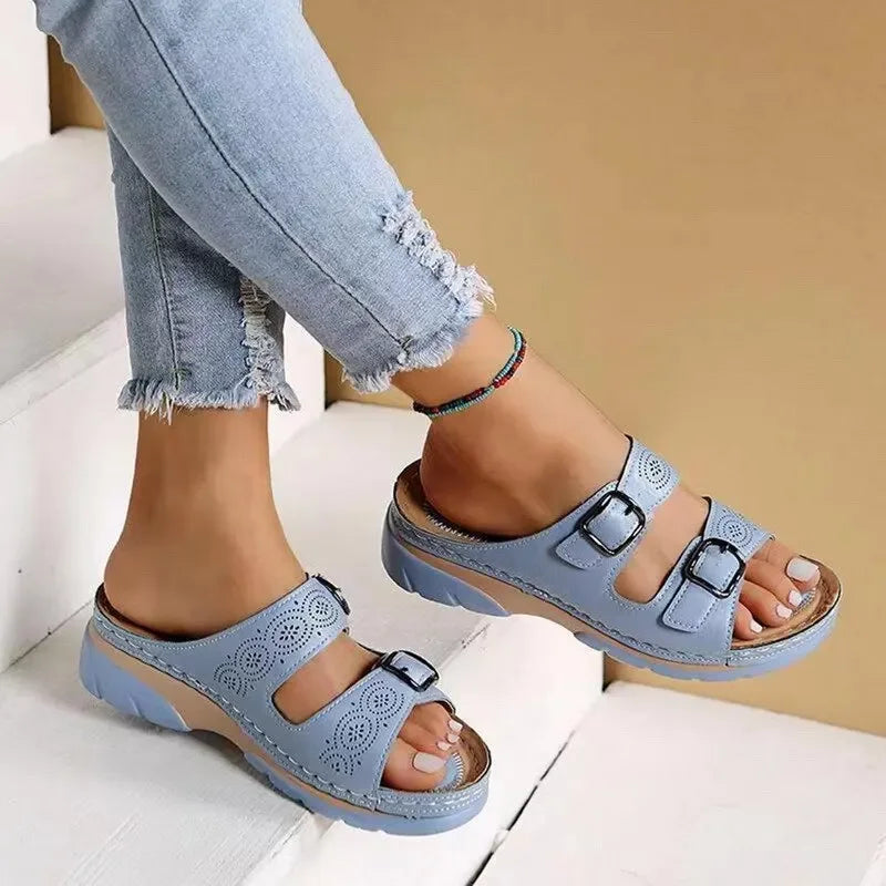 SUENTA Elora | Damensandalen – Ultimativer Komfort & Sanfte Druckentlastung Hellblau