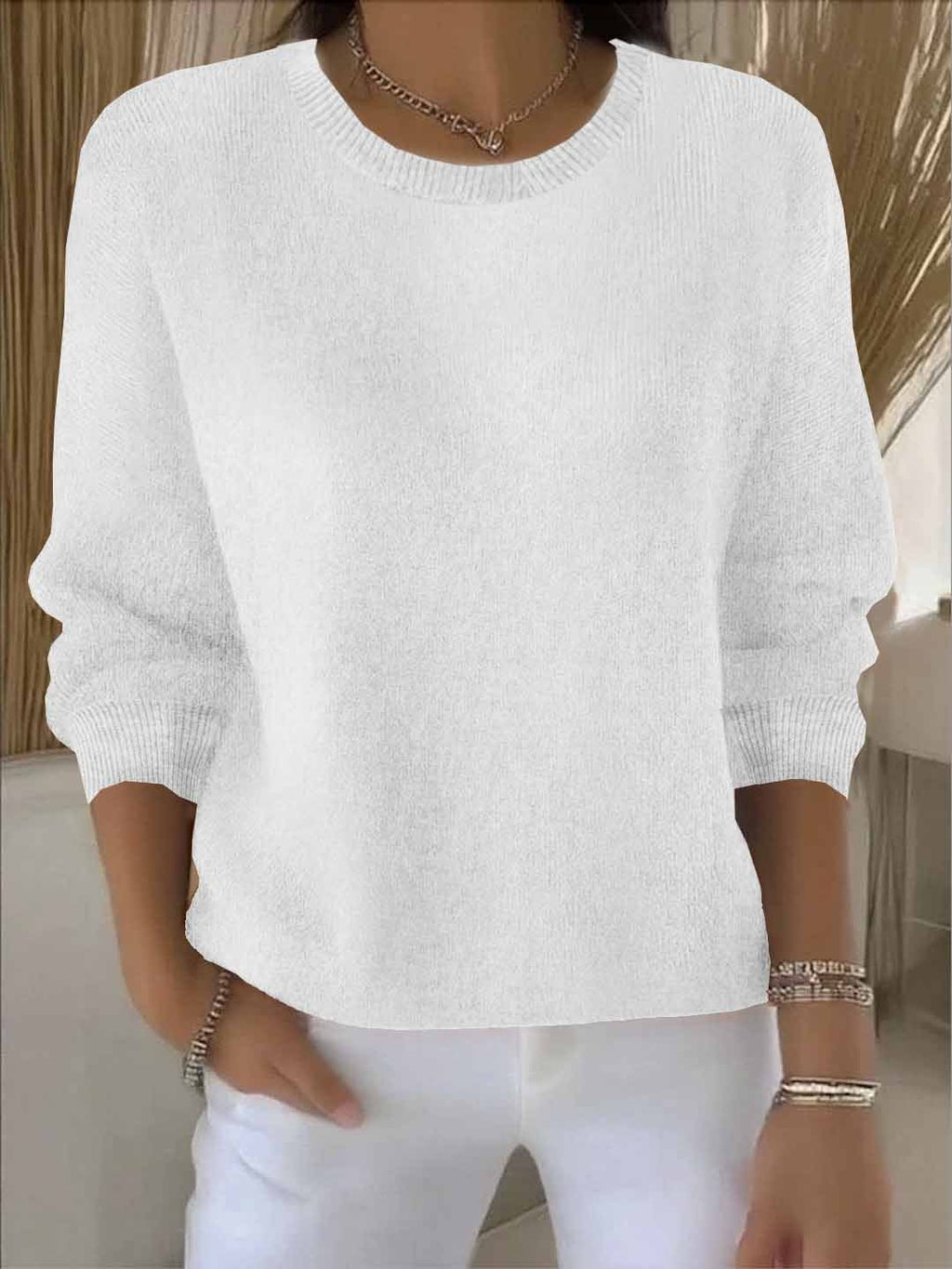 Luna | Damen Alltagstauglicher Winter-Strickpullover