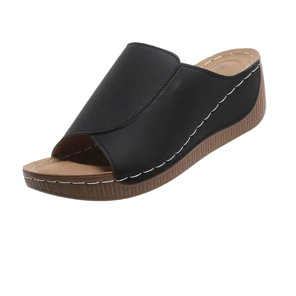 SUENTA Sahara | Damen Sandalen – Hochleistungs-Antirutschsohle, Unterstützung & Schmerzfreier Gehkomfort Schwarz