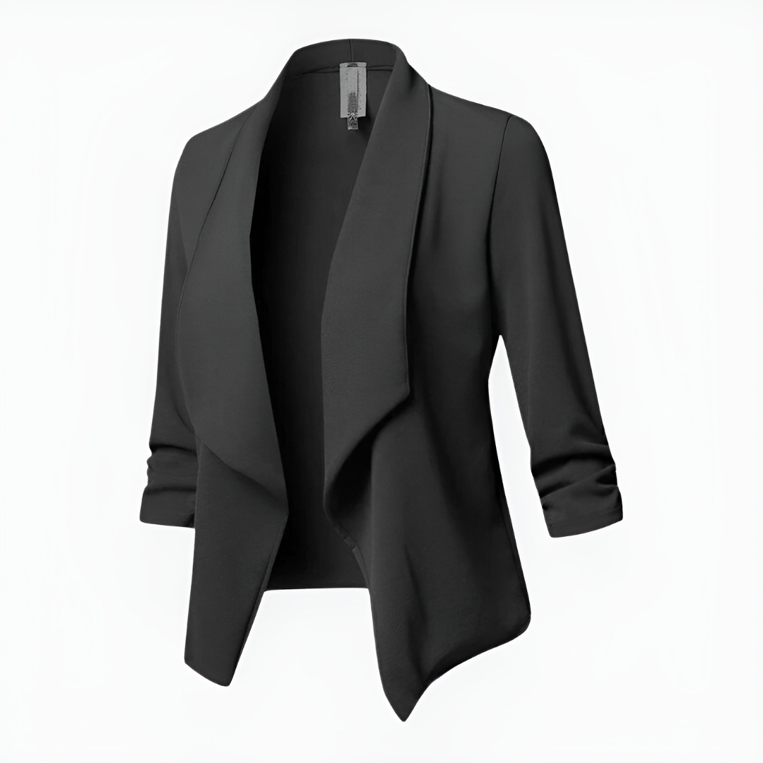 SUENTA Maren | Damen Modischer Blazer | Langarm – Chic Artisan Structure & Refined Slimming Silhouette Schwarz